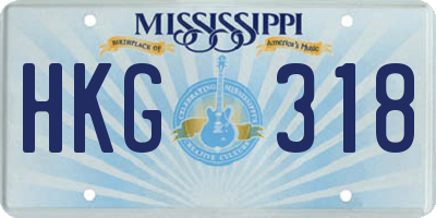 MS license plate HKG318