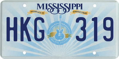 MS license plate HKG319