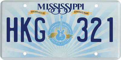 MS license plate HKG321