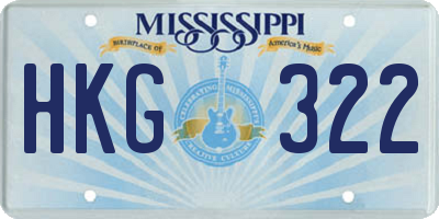 MS license plate HKG322