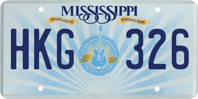 MS license plate HKG326