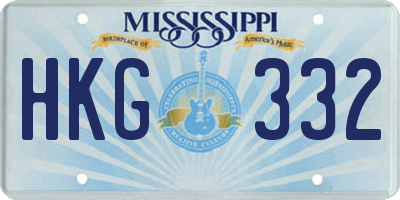 MS license plate HKG332