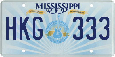 MS license plate HKG333