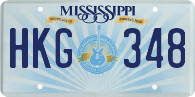 MS license plate HKG348