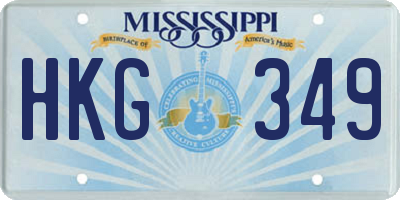 MS license plate HKG349