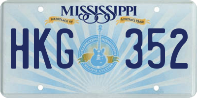 MS license plate HKG352