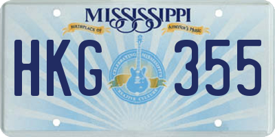 MS license plate HKG355