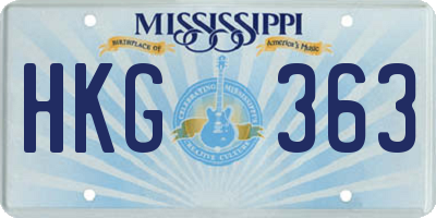 MS license plate HKG363