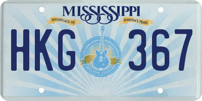 MS license plate HKG367