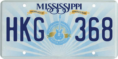 MS license plate HKG368