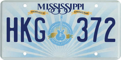 MS license plate HKG372