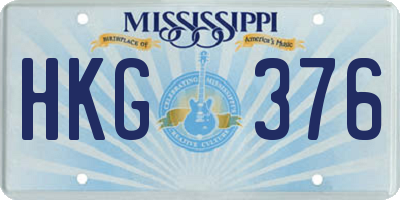 MS license plate HKG376