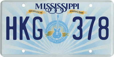 MS license plate HKG378