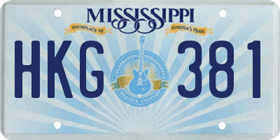 MS license plate HKG381