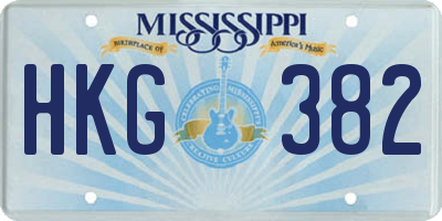 MS license plate HKG382