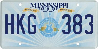 MS license plate HKG383