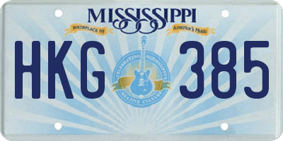 MS license plate HKG385