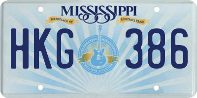 MS license plate HKG386