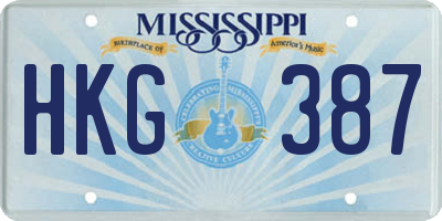 MS license plate HKG387