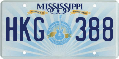 MS license plate HKG388
