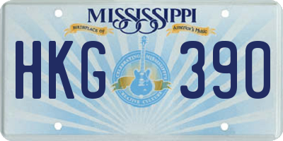 MS license plate HKG390