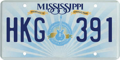 MS license plate HKG391