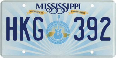 MS license plate HKG392