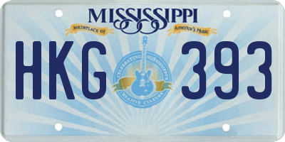 MS license plate HKG393