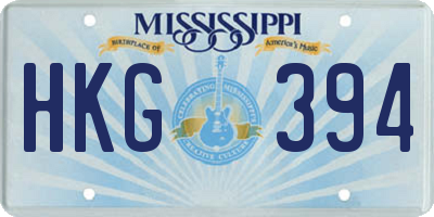 MS license plate HKG394