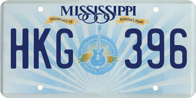 MS license plate HKG396