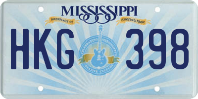 MS license plate HKG398