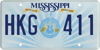 MS license plate HKG411