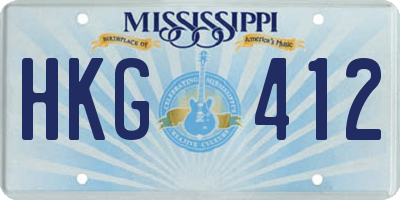 MS license plate HKG412