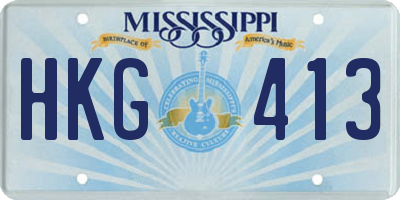 MS license plate HKG413