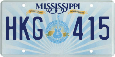 MS license plate HKG415