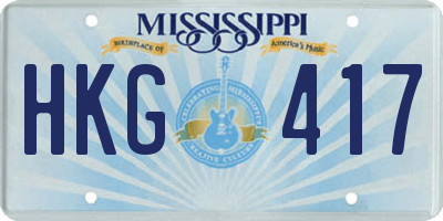 MS license plate HKG417