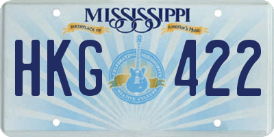MS license plate HKG422