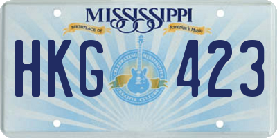 MS license plate HKG423