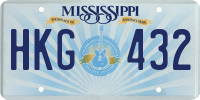 MS license plate HKG432