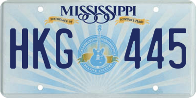 MS license plate HKG445