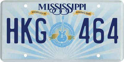 MS license plate HKG464