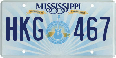 MS license plate HKG467