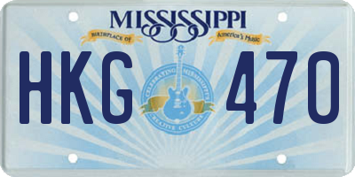 MS license plate HKG470