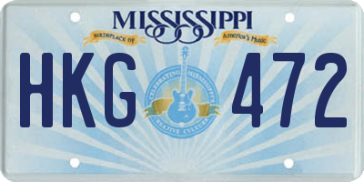 MS license plate HKG472