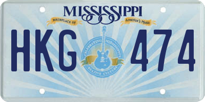 MS license plate HKG474
