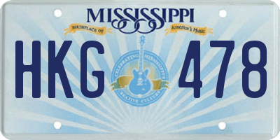 MS license plate HKG478