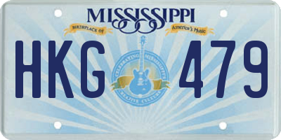 MS license plate HKG479
