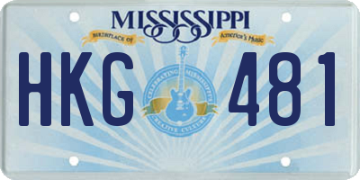 MS license plate HKG481