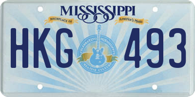 MS license plate HKG493