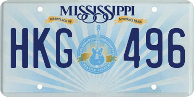 MS license plate HKG496